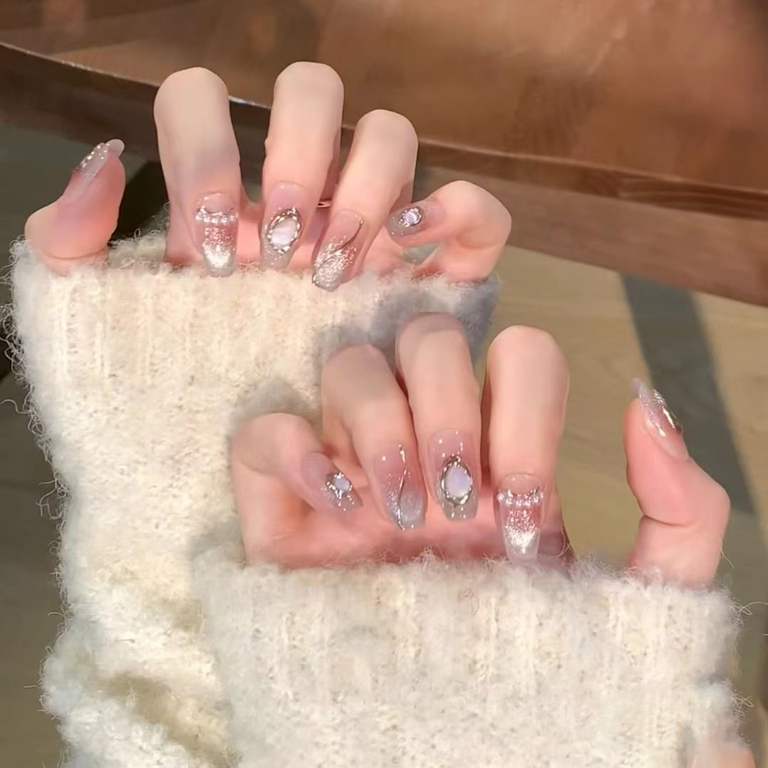 Decorative Press-On Nail Collection with Gemstone Accents Bowlift