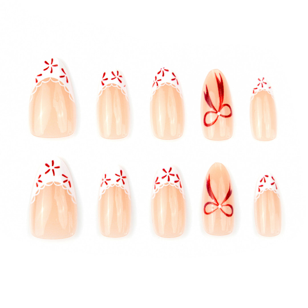 Artificial nails with festive decorations Bowlift