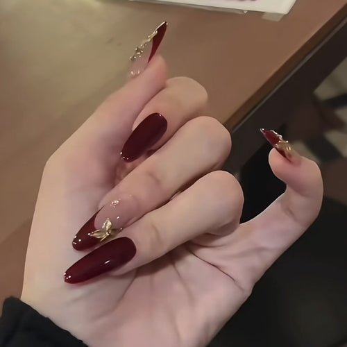 Luxury Floral Acrylic Press-On Nail Set Bowlift