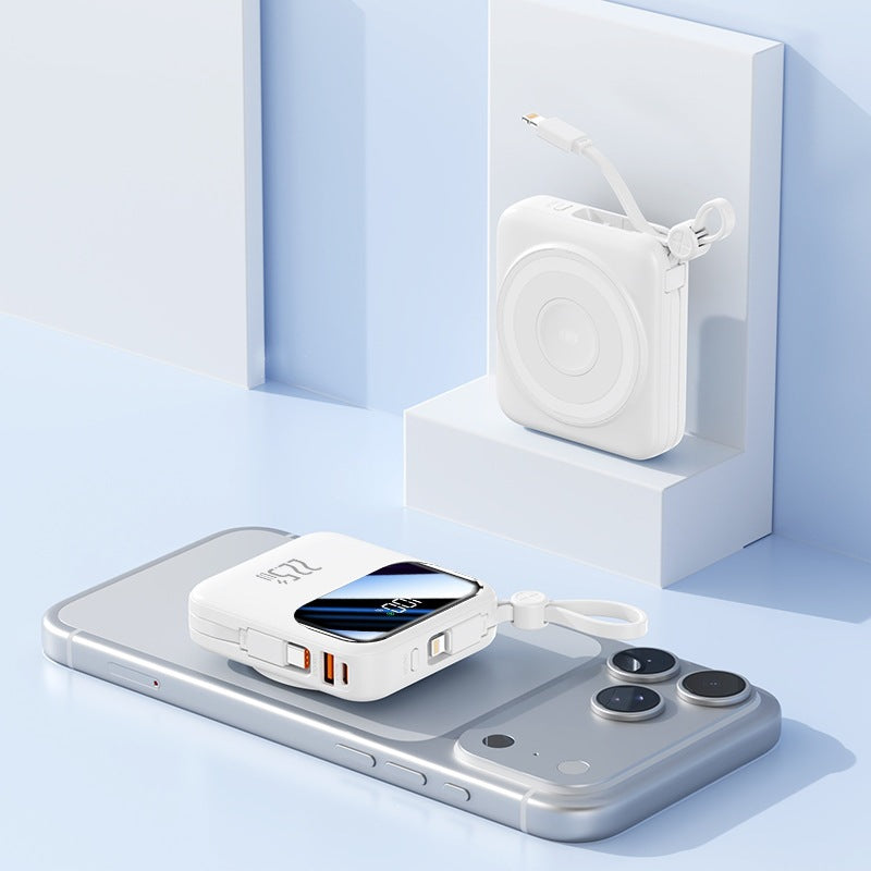 Portable power bank with innovative cable management system and fast charging function Bowlift