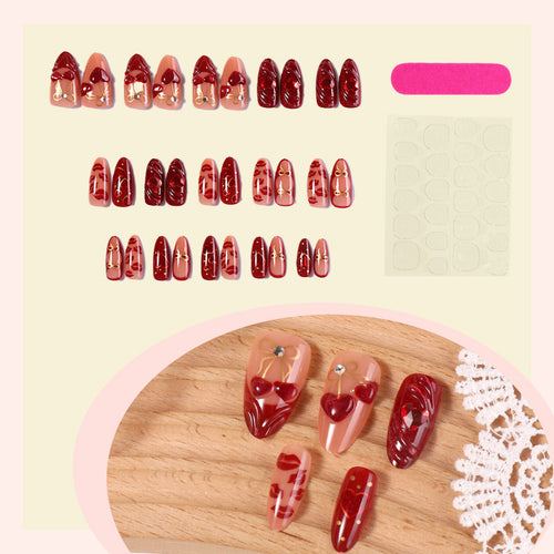 Creative nail art set with elegant hearts and delicate designs Bowlift