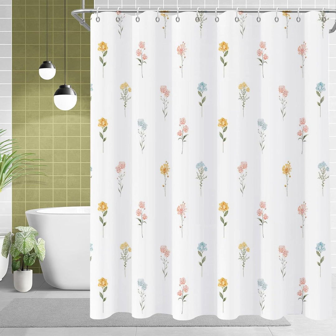Floral Print Shower Curtain Bowlift