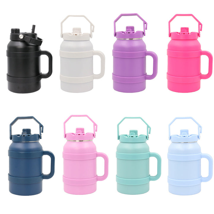 Ladies Insulated Stainless Steel Thermo Bottle with Practical Carry Handle Bowlift