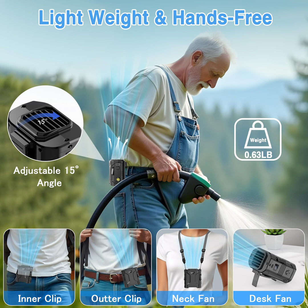 Portable Rechargeable Waist Fan Bowlift