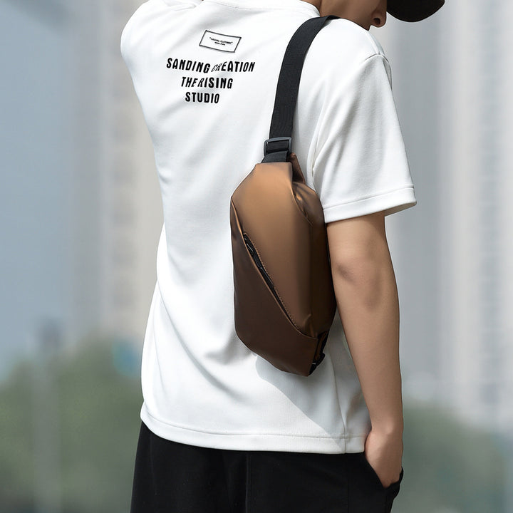 Modern Structured Leather Sling Bag Bowlift
