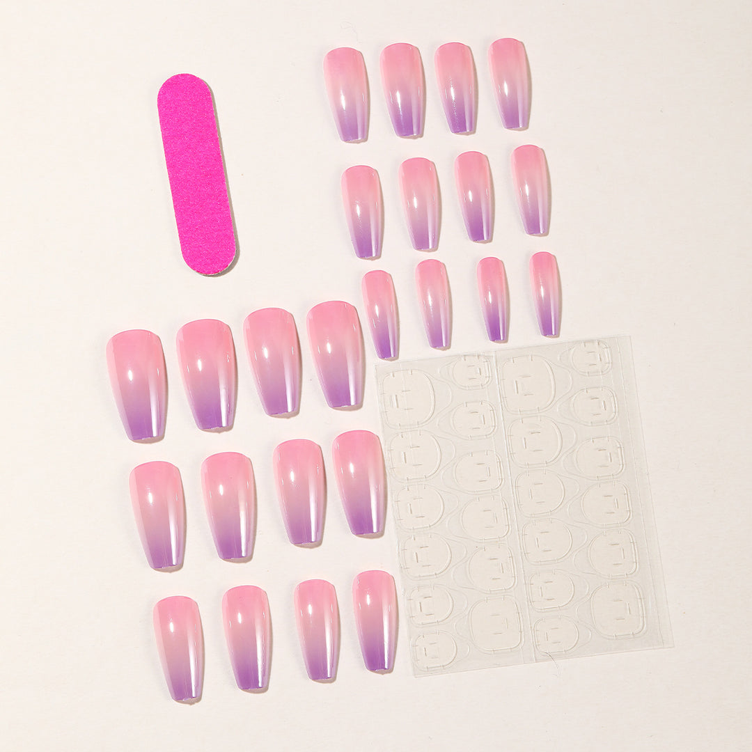 Glossy Ombre Gel Nail Art Extensions Bowlift