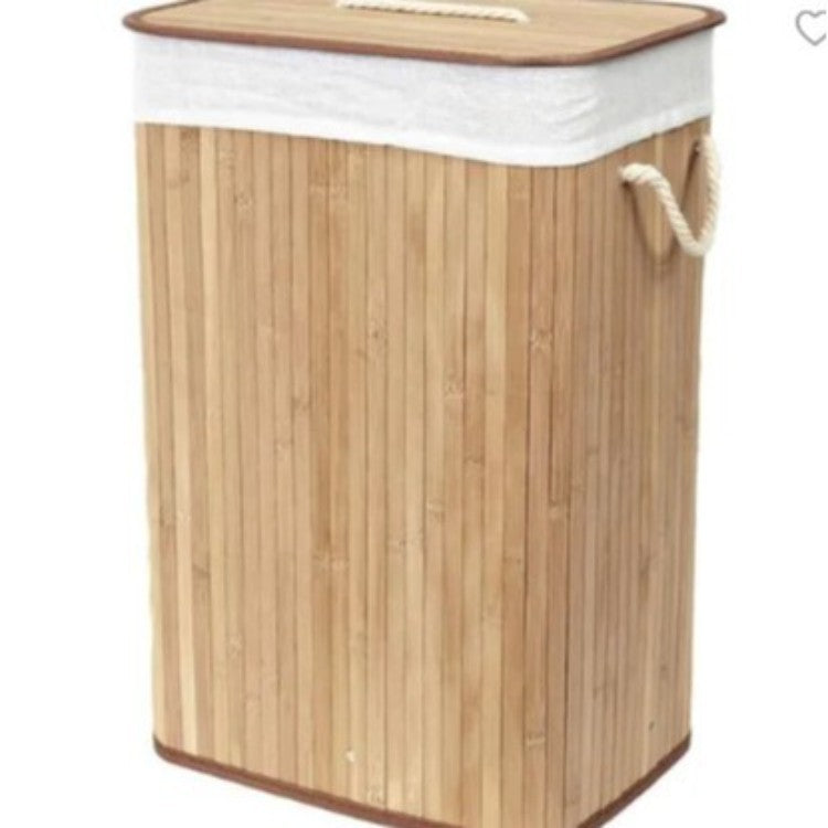 Laundry basket made of natural bamboo by Bowlift