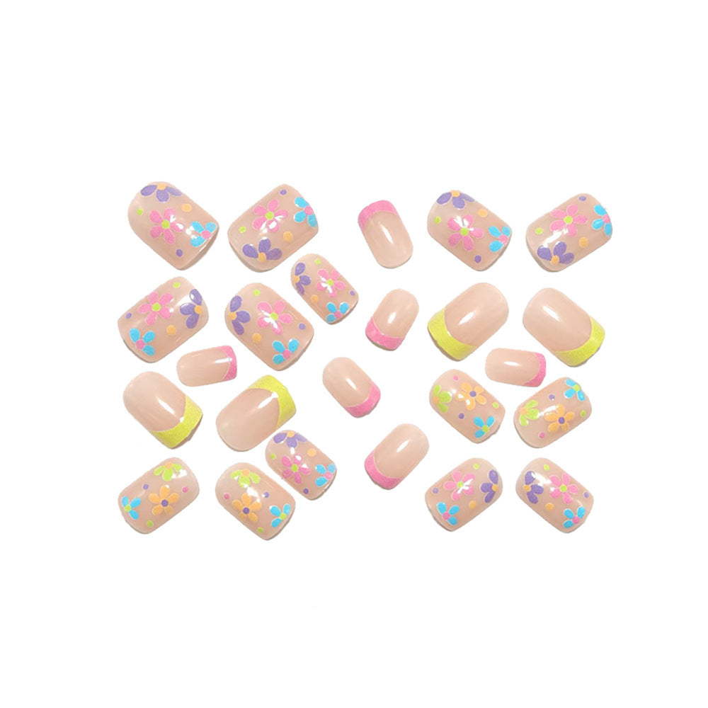 Artificial nails with playful floral design Bowlift