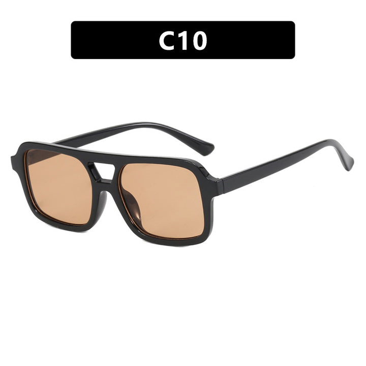 Women's modern square sunglasses with protective UV filter and transparent frame Bowlift