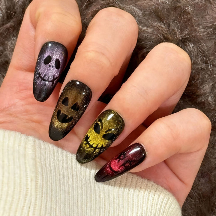 Creative Halloween Nail Art Set with Detailed Creepy Design Bowlift