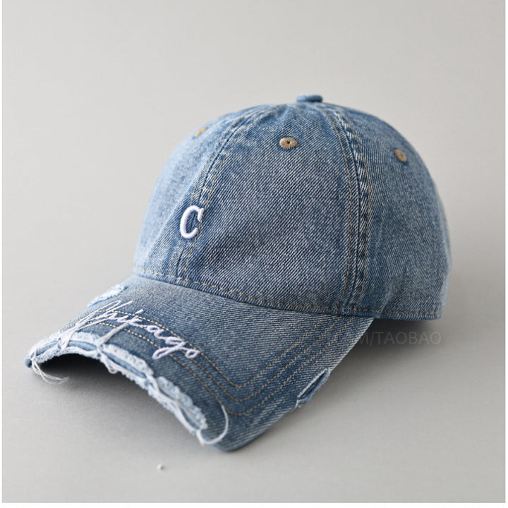 Women's Distressed Cotton Baseball Cap Bowlift 1784083462