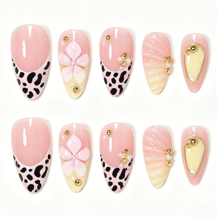 Decorative Stiletto Nail Art Tips with Floral Accents Bowlift