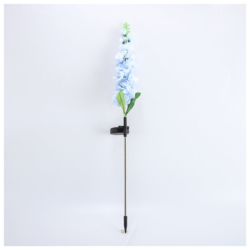 Tall Artificial Delphinium Floral Stake With Adjustable Metal Ground Spike And Removable Clamp Bowlift