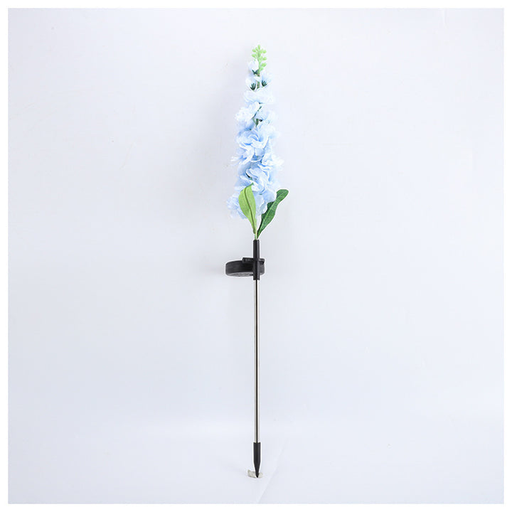 Tall Artificial Delphinium Floral Stake With Adjustable Metal Ground Spike And Removable Clamp Bowlift