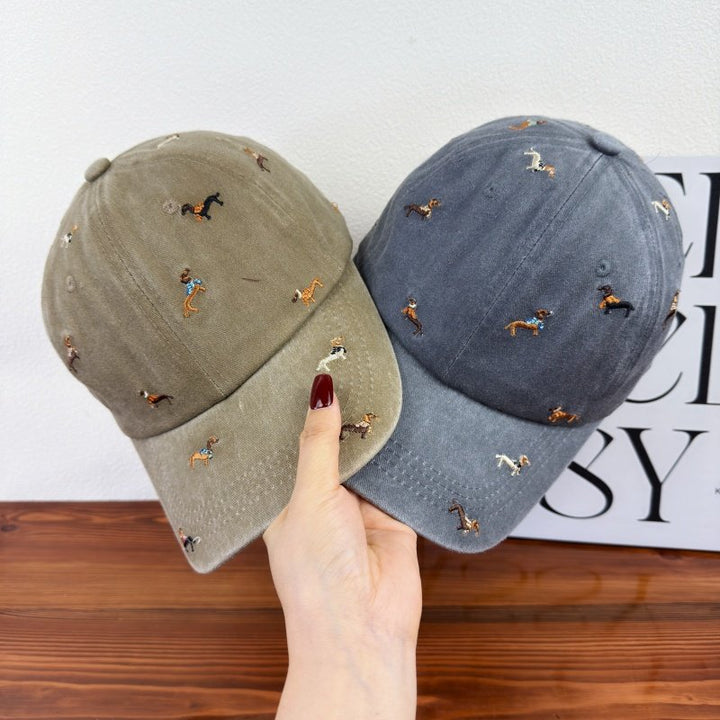 Unisex Embroidered Dog-Themed Baseball Cap Bowlift