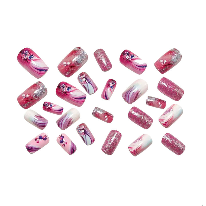 Glamorous artificial nails with filigree glitter decorations Bowlift
