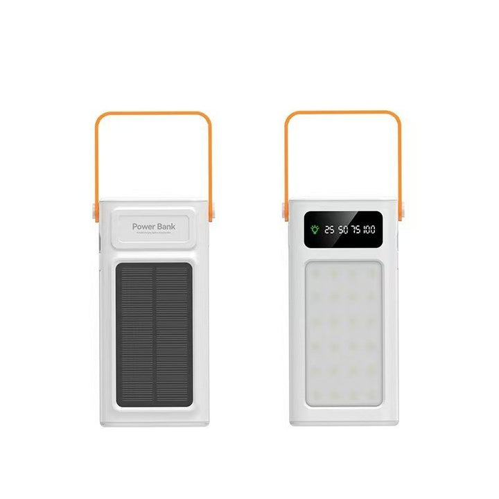 Portable solar power bank with LED light and digital charge display Bowlift