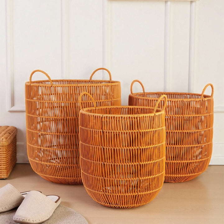 Women Stylish Storage Basket with Open Handles Bowlift