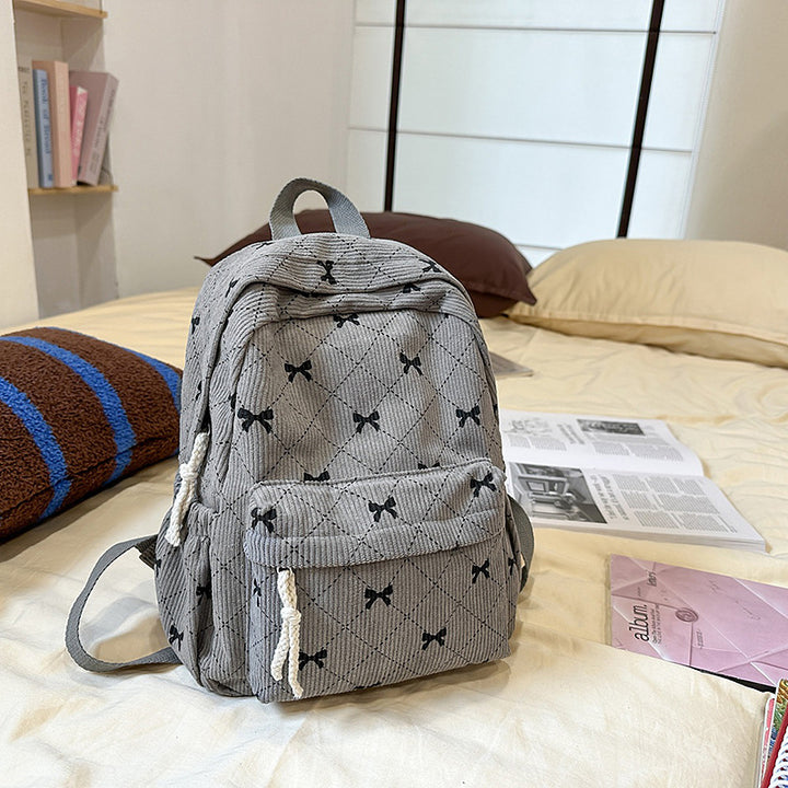 Cute Bow-Patterned Mini Backpack