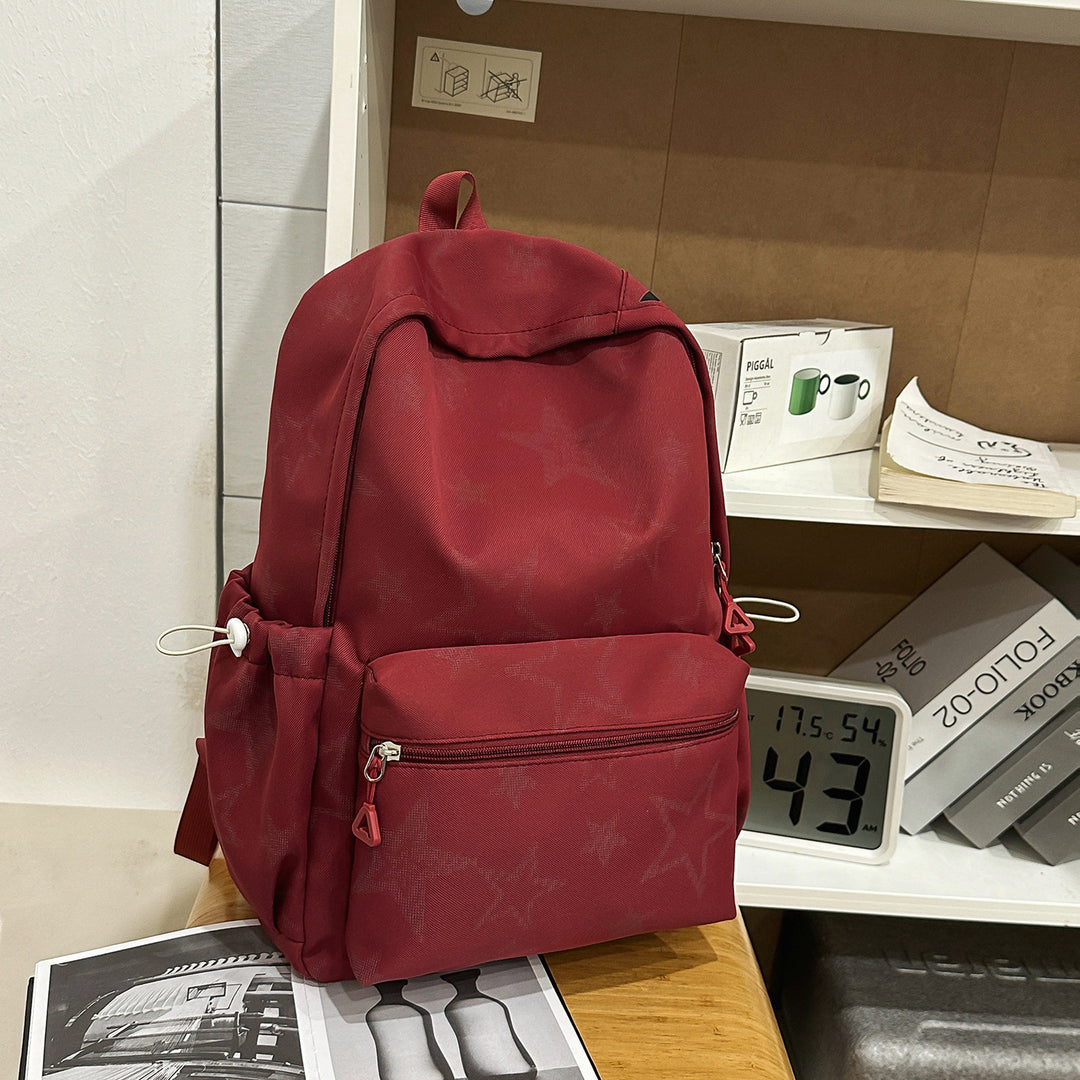 Stylish Star-Embellished Casual School Backpack Bowlift