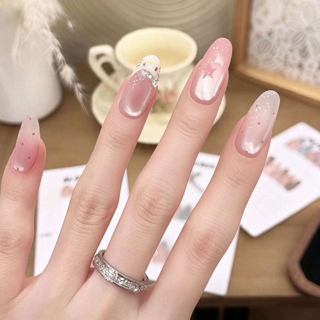 Artistic Press-On Nail Extensions Bowlift