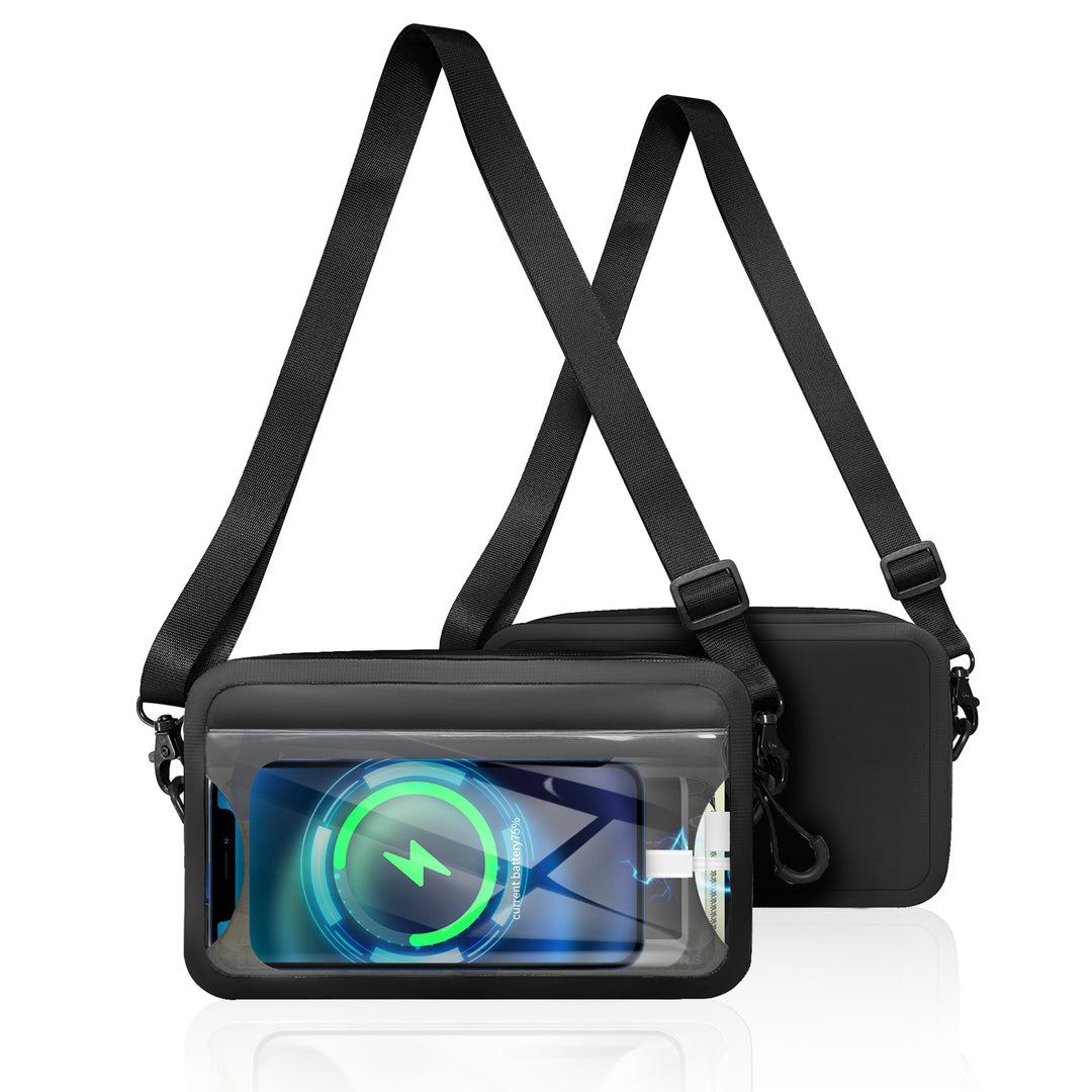 Waterproof shoulder bag with transparent smartphone case Bowlift