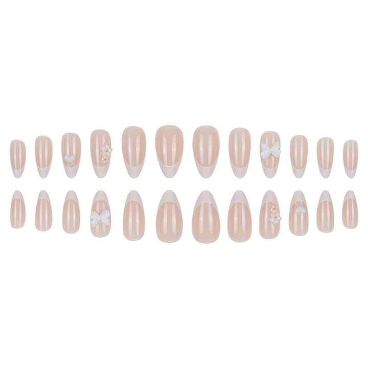 Elegant Stiletto Press-On Nails with Floral Accents Bowlift