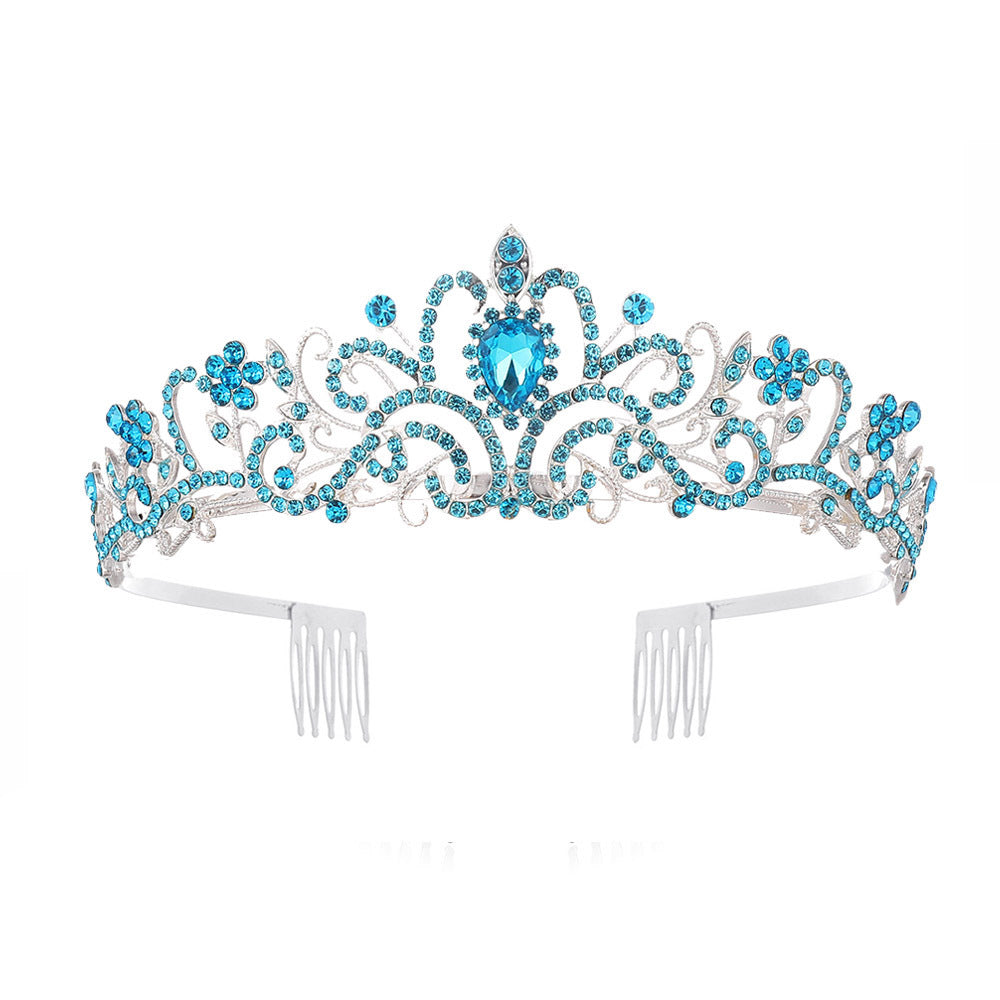 Ladies Sparkling Crystal Tiara with Filigree Design Bowlift