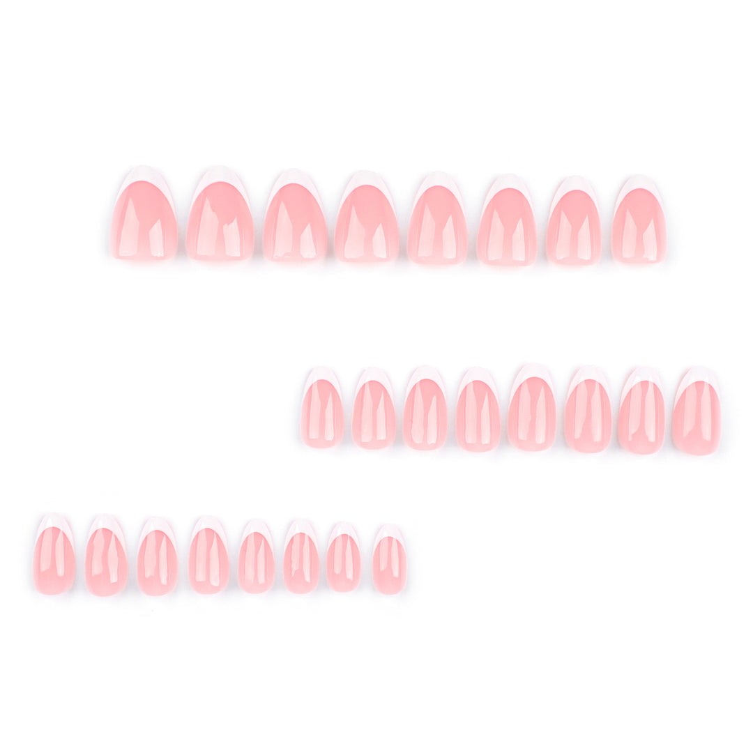 Classic French Tip Press-On Nail Extensions Bowlift