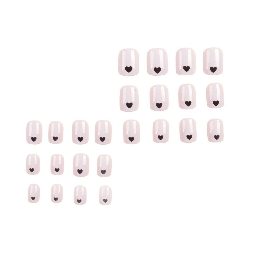 Heart-Embellished Press-On Nail Set Bowlift