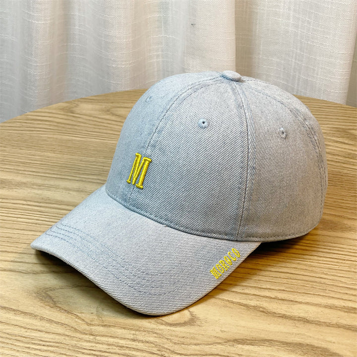Men's Embroidered Denim Baseball Cap Bowlift