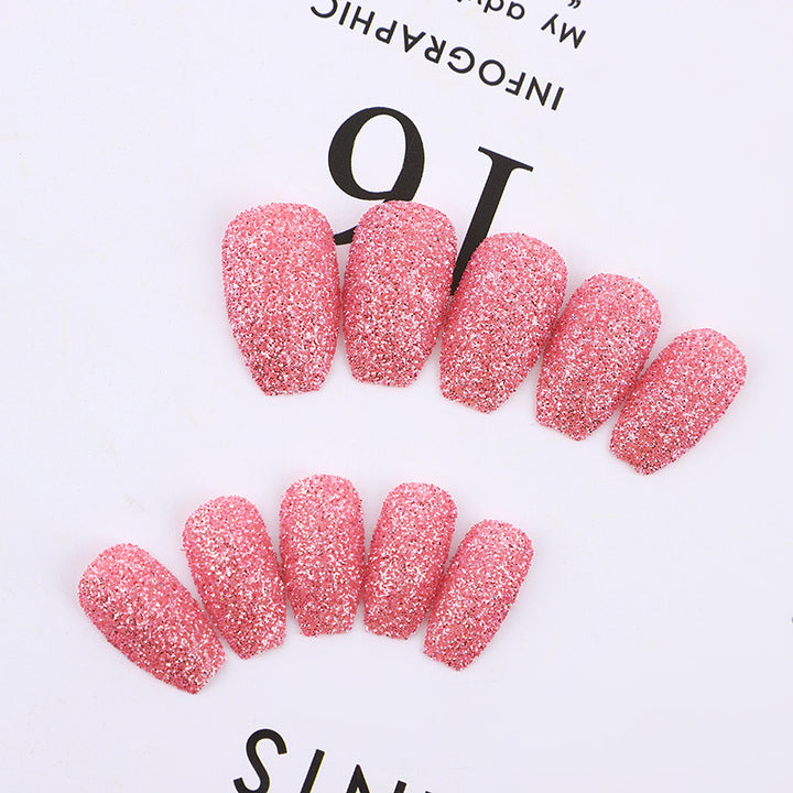 Glittering artificial nails in modern design Bowlift