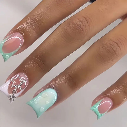 Artistic Press-On Nail Set with Unique Designs Bowlift