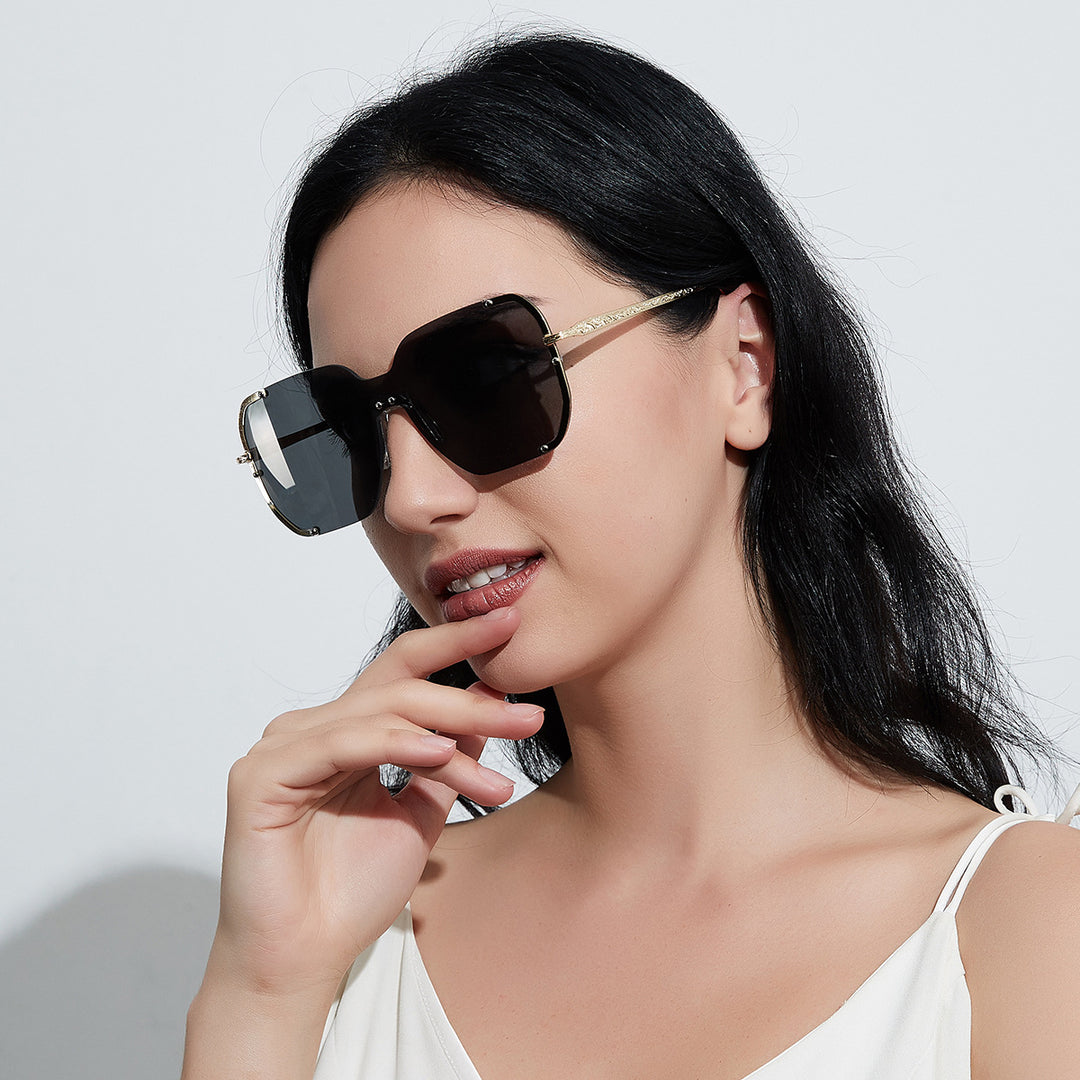 Women large stylish sun protection glasses Bowlift