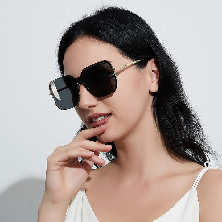Women large stylish sun protection glasses Bowlift