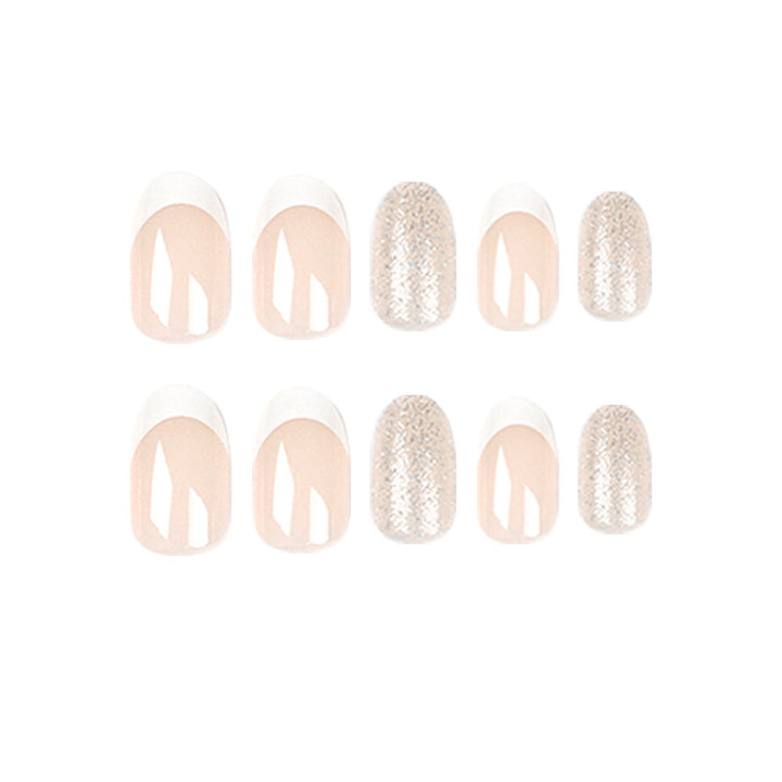 Artistic Nail Extensions with Elegant French Tip Bowlift