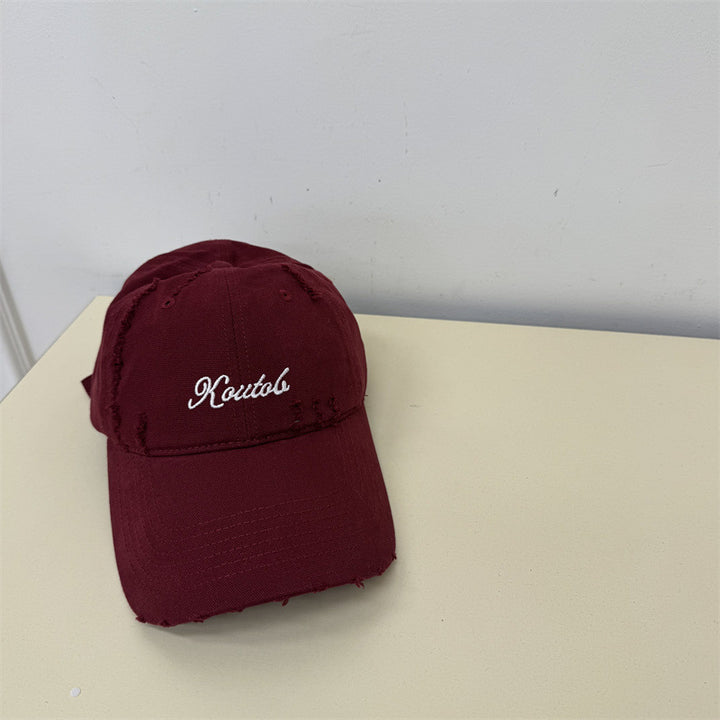 Men's Distressed Cotton Baseball Cap Bowlift 1783921814