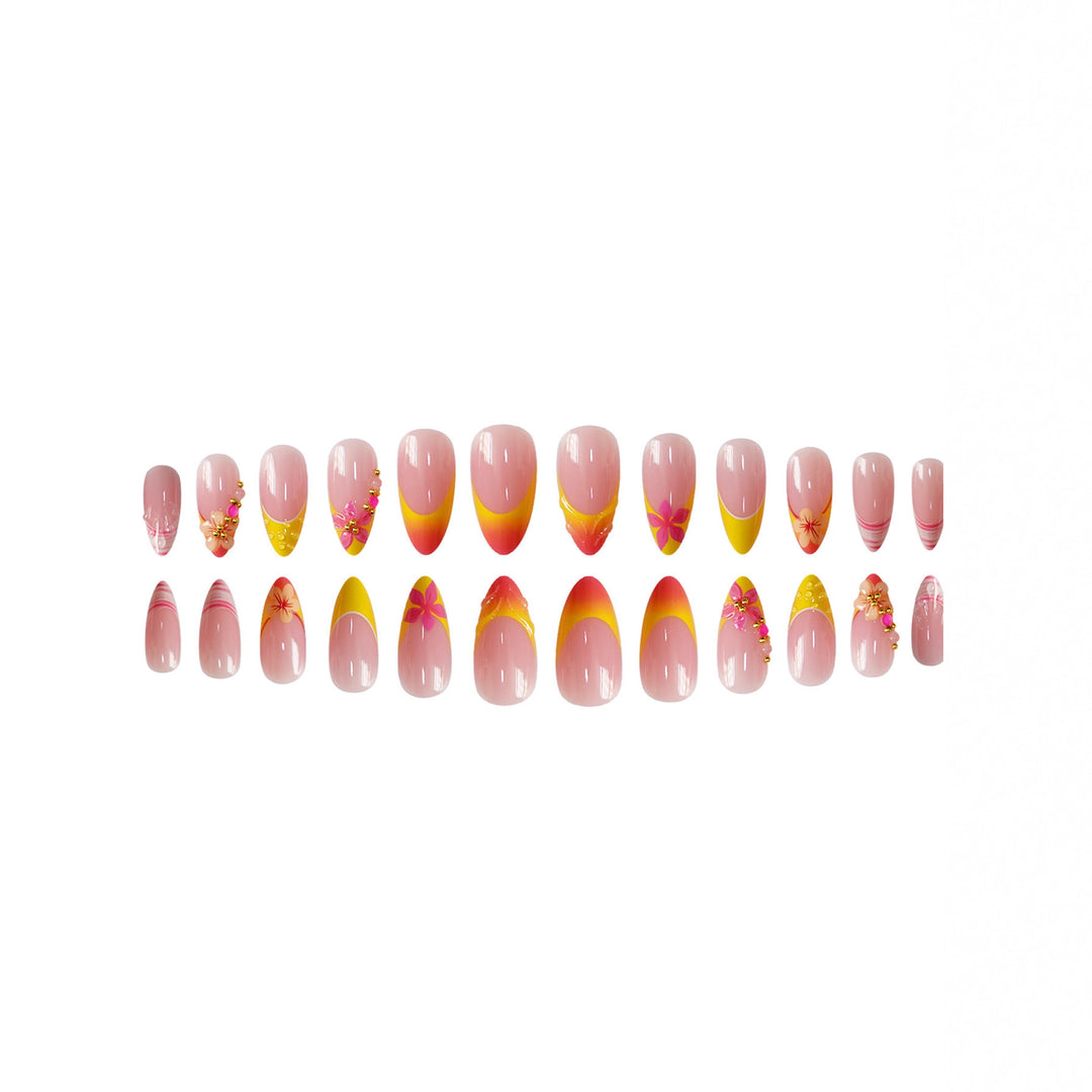 Decorative Floral Nail Art Extensions Bowlift
