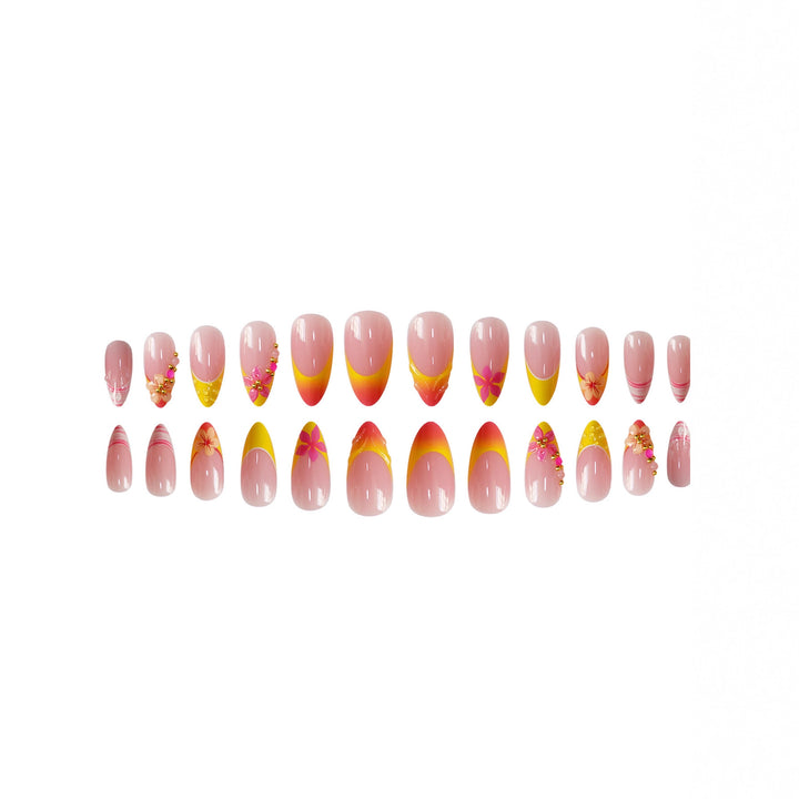 Decorative Floral Nail Art Extensions Bowlift