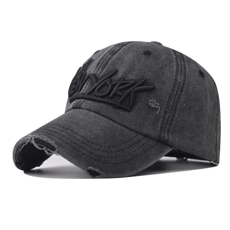 Men's Distressed Casual Embroidered Cap Bowlift