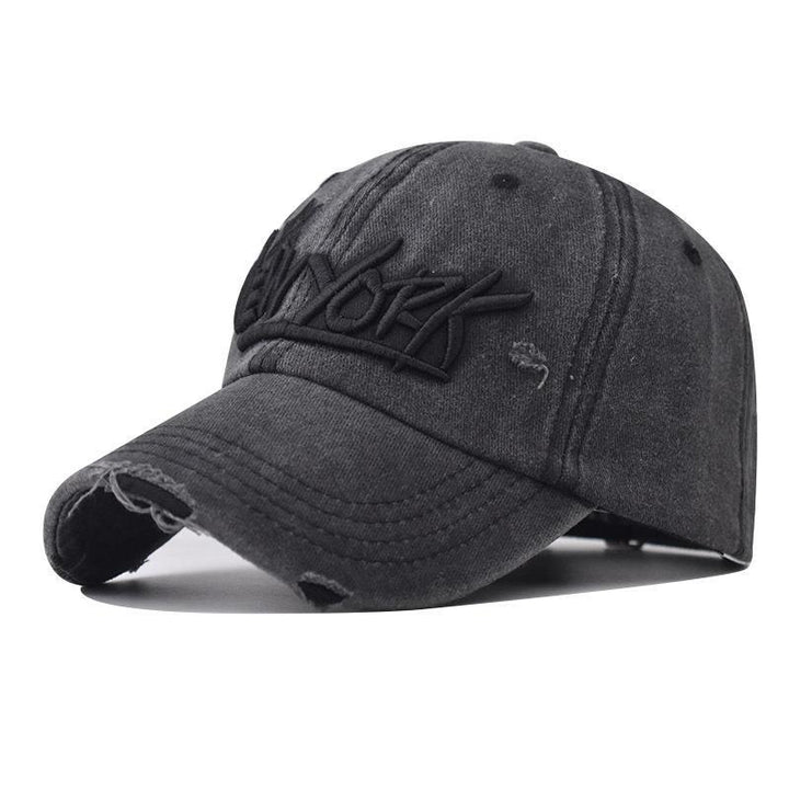 Men's Distressed Casual Embroidered Cap Bowlift