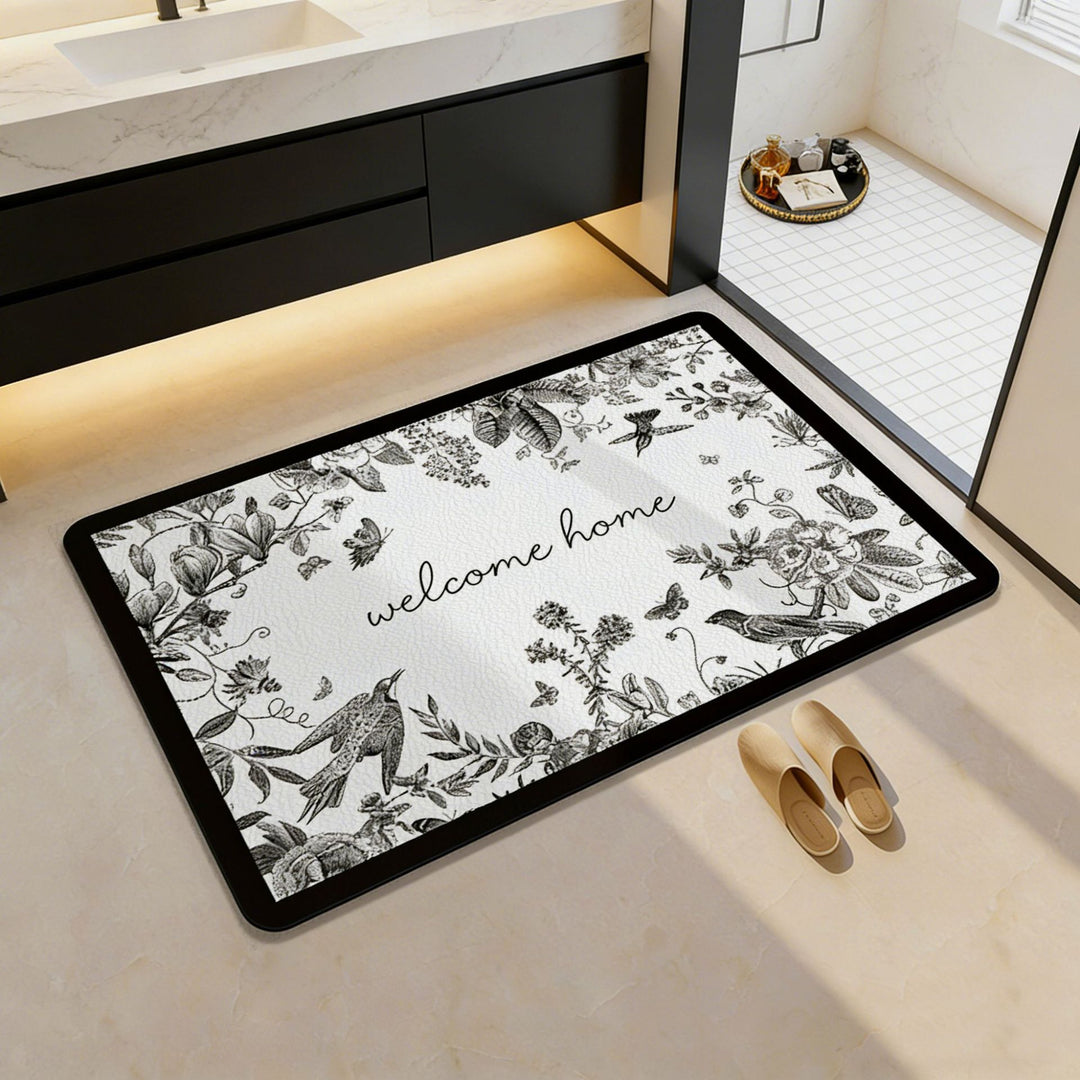 Playful Cat-Themed Bath Rug Bowlift