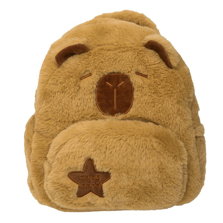 Plush Capybara Character Backpack Bowlift