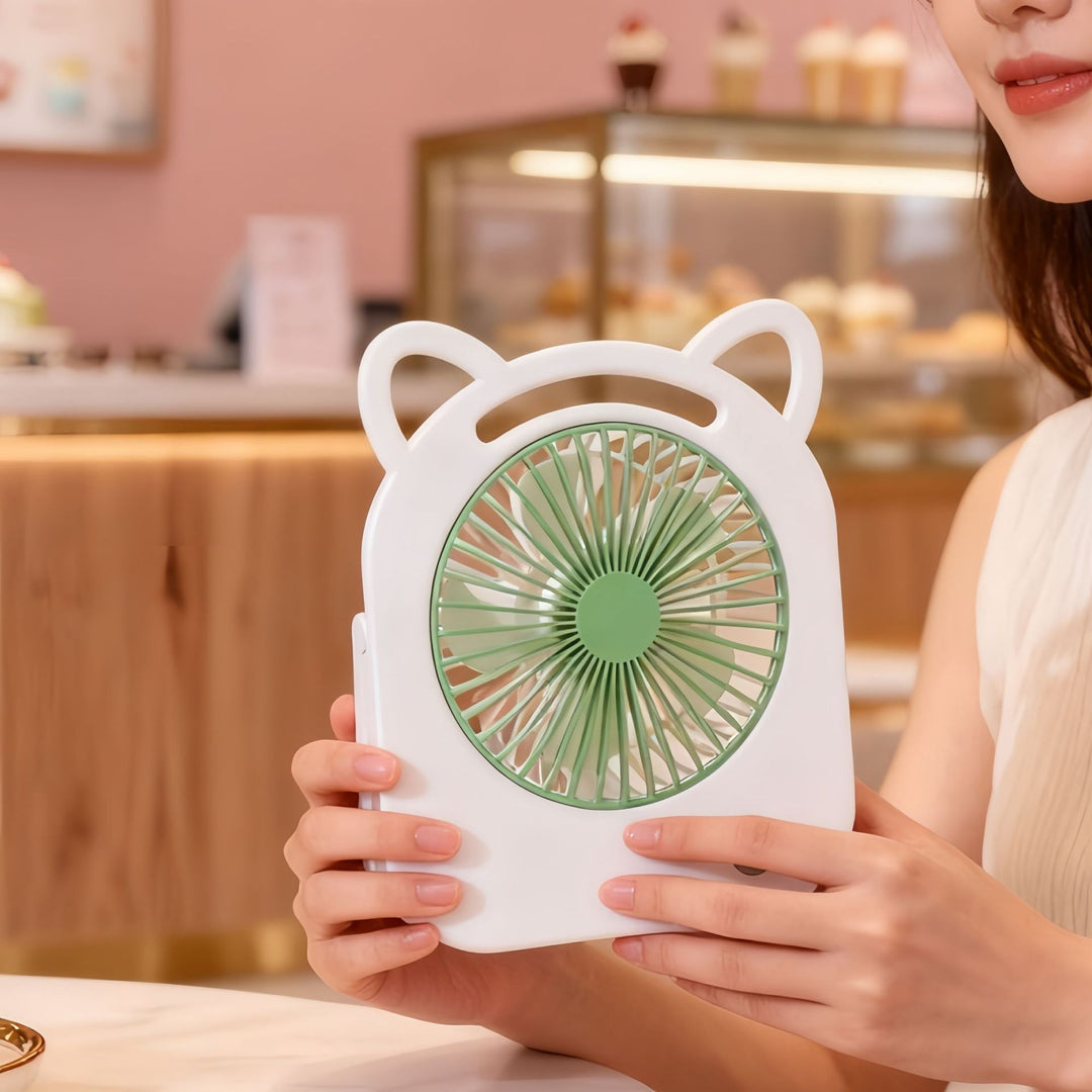 Ladies handheld fan with cute cat design Bowlift