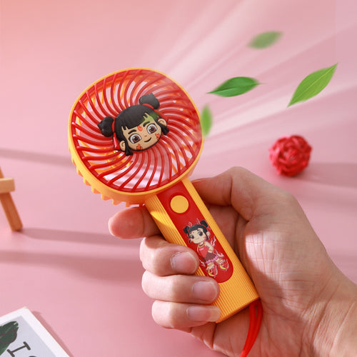 Women’s handheld fan with cute character design Bowlift