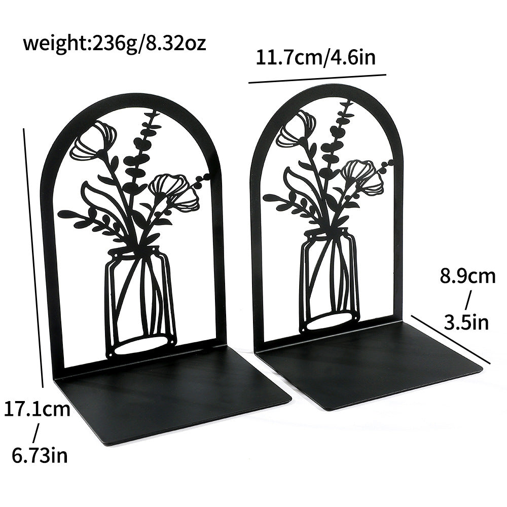 Elegant Floral Metal Bookends