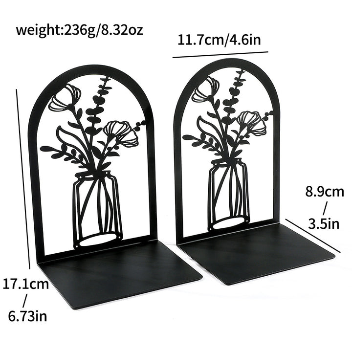 Elegant Floral Metal Bookends