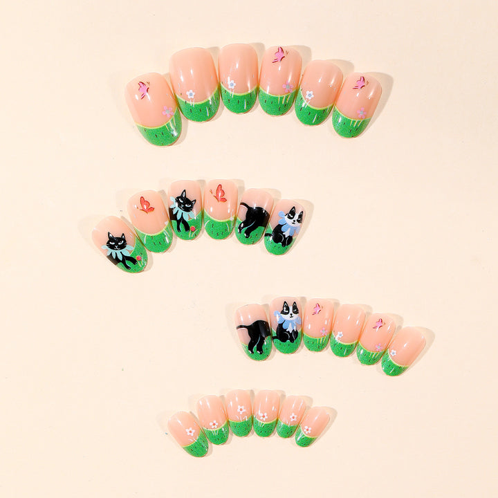 Whimsical Cat-Themed Nail Art Set Bowlift