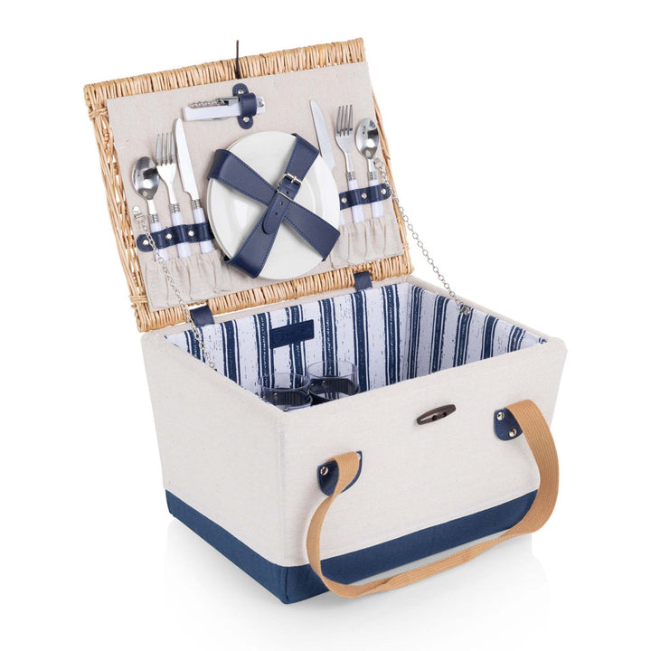 Ladies picnic basket with integrated crockery set and insulated inner pocket Bowlift