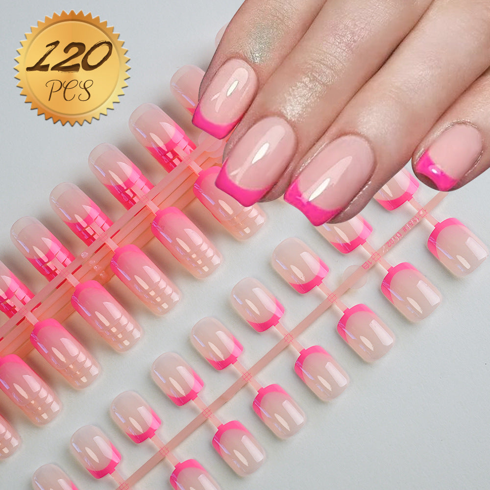Decorative French Tip Press-On Nail Set Bowlift